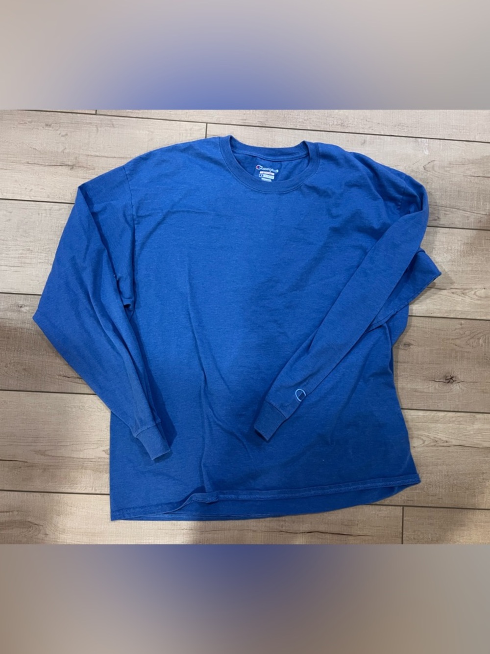 Champion Blue Long Sleeve Crewneck Tee
